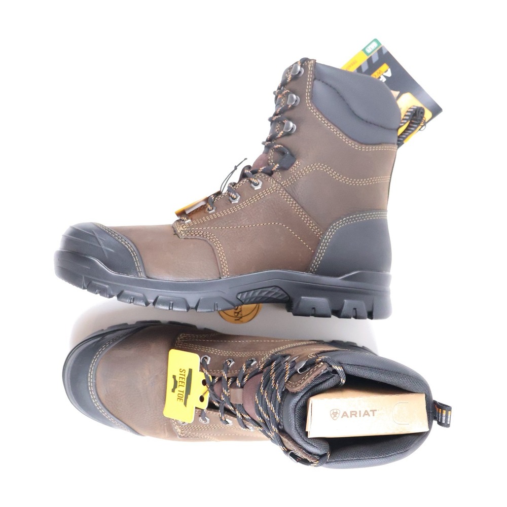 Ariat Work Boots Treadfast 8 H2O Brown Solid 12 EE Wide Leather NWT MSRP 185